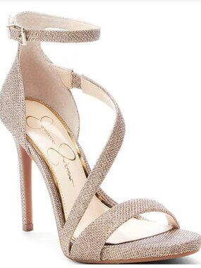 Jessica Simpson Rayli Metallic Champagne Dress Sandals